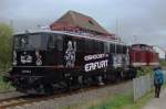 W�hrend sie gestern morgen noch in Erfurt Ost stand, war die neu beklebte EBS 142 145-2 mittags schon auf der Unstrubahn unterwegs.