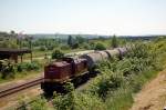EBS 202 487-5 mit dem DGS 99751 von Gro�korbetha nach Karsdorf, am 22.05.2014 in Freyburg Bbf.