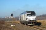 Ein Vectron DE auf der Unstrutbahn! EBS / Siemens 247 902 als Tfzf von Karsdorf in Richtung Naumburg, am 27.11.2015 bei Laucha.