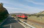 Am 09.10.2018 waren diese beiden Loks der EBS bei Balstädt unterwegs nach Karsdorf.