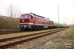 EBS 132 293-2 mit dem Lr 16992 aus Freyburg, am 24.03.2019 in Karsdorf Bbf.