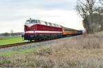 Am 30.01.2019 hing die EBS 118 719-4 am Zugschluss von einem Leerreisezug, der von der EBS 132 334-4 bei Kleinjena Richtung Naumburg (S) gezogen wurde.