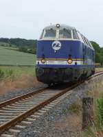 Am 15.06.2012 hat die InfraLeuna 204 (92 80 1228 411-5 D-LEUNA) leere Kesselwagen nach Karsdorf zum abstellen gebracht und ist hier auf der R�ckfahrt bei Balgst�dt zu sehen.