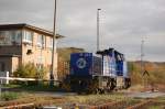 InfraLeuna 210 brachte am 24.10.2013 den DGS 95725 (leere Kesselwagen) aus Gro�korbetha nach Karsdorf.