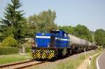 InfraLeuna 206 mit leeren Kesselwagen zur Abstellung nach Karsdorf, am 22.05.2014 bei Balgst�dt.