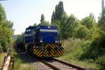 InfraLeuna 206 mit einem Kesselwagenzug nach Karsdorf, am 22.05.2014 in H�he des ehemaligen Posten 6a in Laucha.
