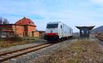 InfraLeuna 285 103-8 als Tfzf nach Karsdorf, am 09.03.2017 in Laucha. (Foto: Heiko Kern)