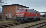 MEG 218 467-9 als Tfzf Richtung Naumburg, am 02.02.2018 in Karsdorf Bbf.