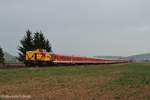MEG 203 153-2 überführte am 24.03.2019 ab Naumburg Hbf zahlreiche 628er nach Karsdorf.