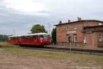 DB OBS 772 141-8 + 772 140-0 w�hrend unserer  Zwei-L�nder-Rundfahrt , am 07.09.2008 beim Fotohalt in Kirchscheidungen.
