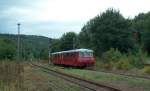 OBS 772 141-8 + 772 140-0 als DPE 99816 von Naumburg Hbf nach S�mmerda, am 07.09.2008 bei der Scheinausfahrt in Nebra.
