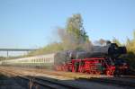 IGE Werrabahn 41 1144-9 mit dem leeren RE 16195  Rotk�ppchen-Express I  nach Altenburg, am 29.09.2013 w�hrend der Abstellung in Karsdorf. (Foto: dampflok015)