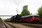 EMBB 52 8154-8 + KSR 172 132-3 + 172 171-1 am 13.09.2014 in der Abstellung in Karsdorf Bbf. (Foto: Tino Petrick)