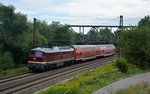 EBS 132 334-4 mit dem  FahrradExpress  DPE 61406 aus Leipzig Hbf, am 20.08.2016 bei der Einfahrt in Naumburg Hbf.