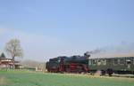 IGE Werrabahn-Eisenach 41 1144-9 mit dem Lr 16991 von Freyburg nach Karsdorf, am 15.04.2018 in Kirchscheidungen.