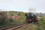 IGE Werrabahn-Eisenach 41 1144-9 mit dem RC 16992  Rotkäppchen-Express II  von Freyburg nach Eisenach, am 20.10.2019 in Roßbach.