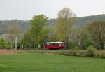EBS 772 345 als  Unstrut-Schrecke-Express  auf der Rückfahrt von Donndorf nach Naumburg Hbf, am 01.05.2017 bei Bad Kösen.