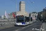Autobus articulé mercedes-benz Citaro 589  Ici à Lausanne Grand pont  le 10 Avril 2020
