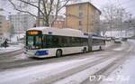 Trolleybus articulé Hess BGT-N2C 832  Ici à Lausanne, Rouvraie  le 7 Décembre 2012
