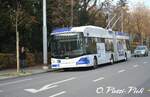 Trolleybus articulé Hess BGT-N2C 849  Ici à Lausanne Avenue Victor-Ruffy  le 20 Novembre 2011